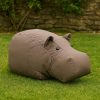 B&S Happy Zoo Play Animal Hippo – Grey Brown | Soft Plush Ride-On Toy for Kids | Indoor/Outdoor Fun | Safe & Durable Animal Buddy | L80 x B40 x H40 CM | Cuddly Hippo for Imaginative Play